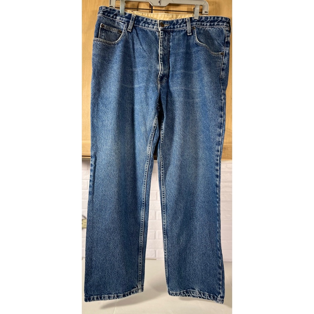 Orvis Jeans Mens 36x30 Blue Denim Straight Leg Canvas Lined Waistband Chile‎